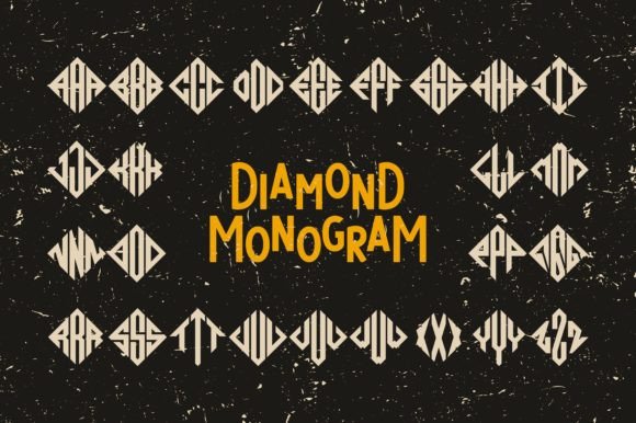 Diamond Monogram: Elegant Display Font for Timeless Design