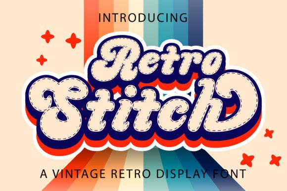 Retro Stitch: Vintage Display Font for Timeless Designs